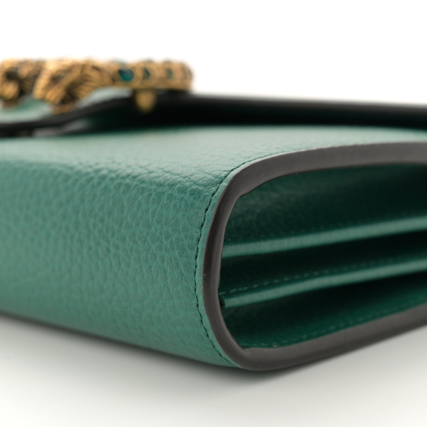 Gucci Calfskin Mini Dionysus Chain Wallet Emerald 11 of 13