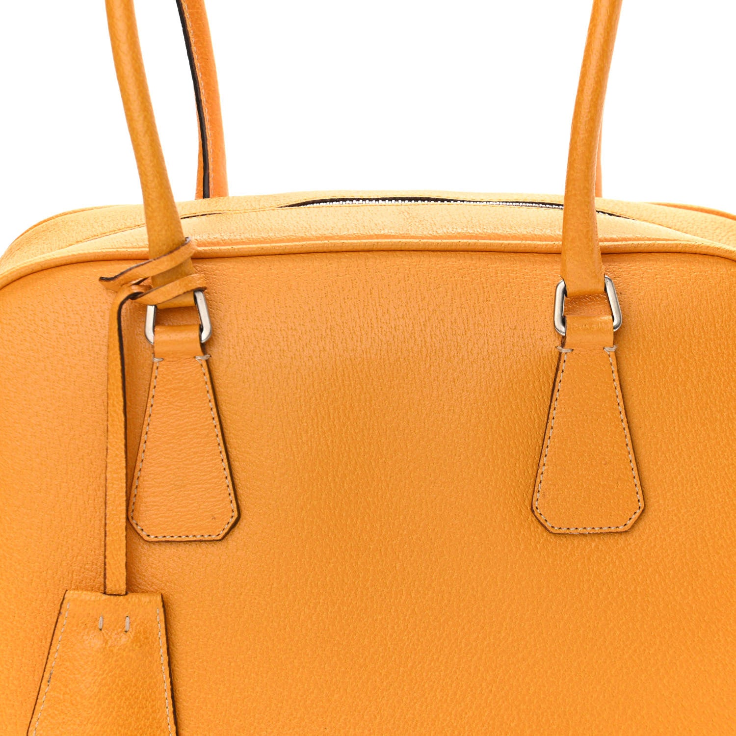 Prada Goatskin Bowling Bag Orange 8 of 10