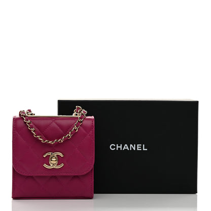 Chanel Lambskin Quilted Mini Trendy CC Clutch With Chain Fuchsia 11 of 11