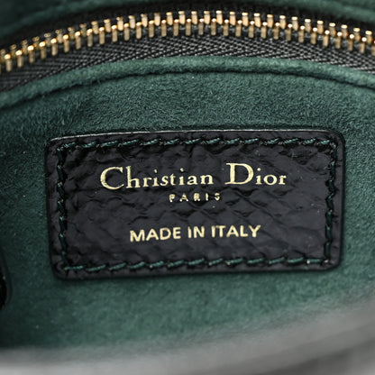Christian Dior Shiny Snakeskin Mini Lady Dior Emerald Green 6 of 11