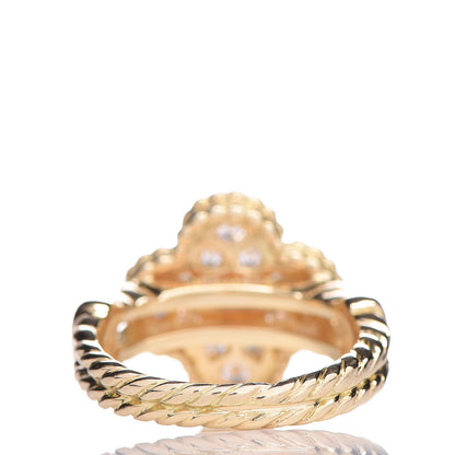 Van Cleef & Arpels 18K Yellow Gold Diamond Vintage Alhambra Ring 50 5.25 4 of 6
