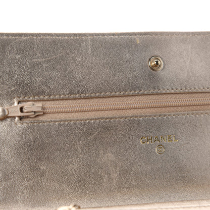 Chanel Metallic Lambskin Quilted Wallet On Chain WOC Gold 11 of 17