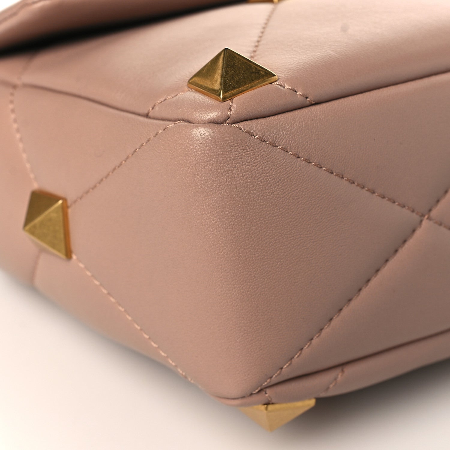 Valentino Garavani Nappa Large Roman Stud Shoulder Bag Rose Cannelle 7 of 8