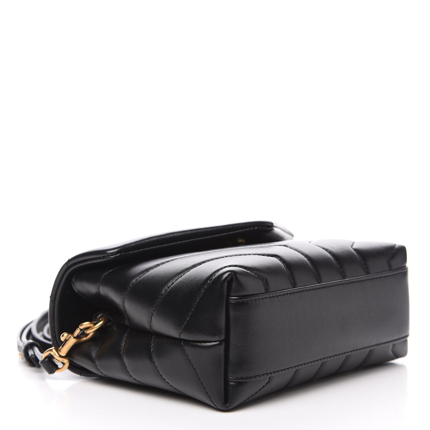 Calfskin Y Quilted Monogram Toy Loulou Crossbody Bag Black