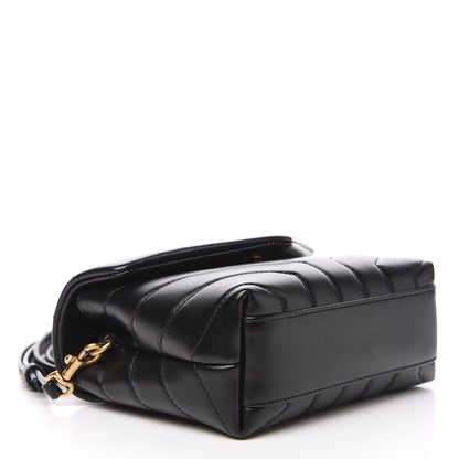 Saint Laurent Calfskin Y Quilted Monogram Toy Loulou Crossbody Bag Black 3 of 9