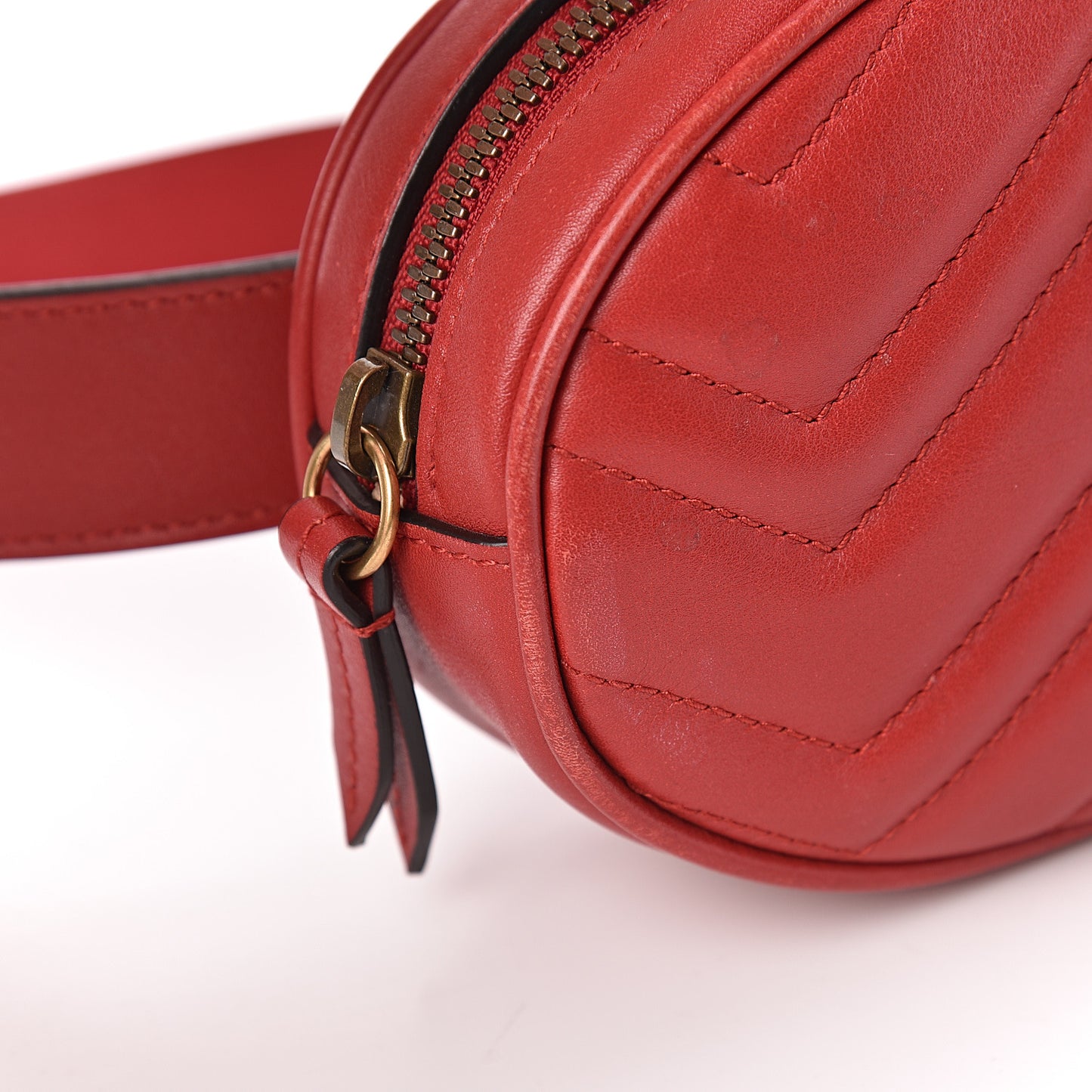 Calfskin Matelasse GG Marmont Belt Bag 85 34 Hibiscus Red