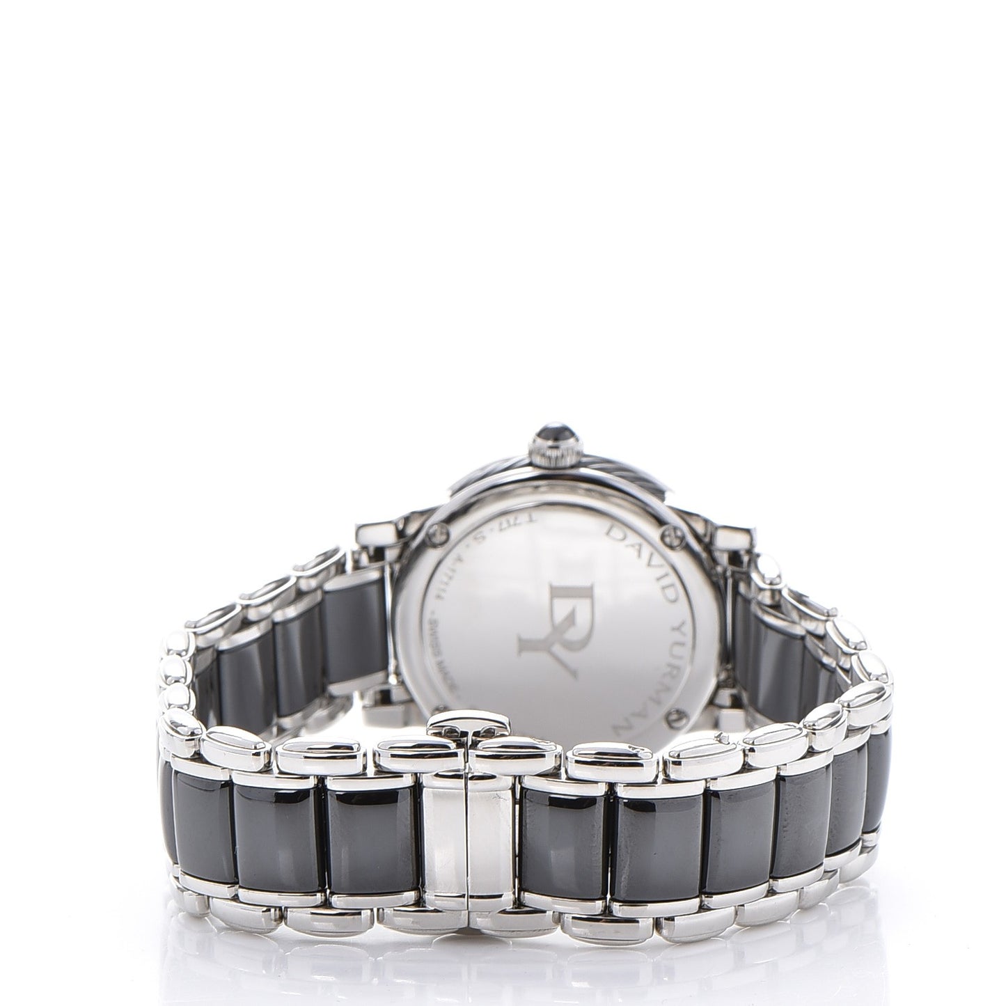 Stainless Steel Ceramic Diamond 30mm Classic Quartz Watch Black