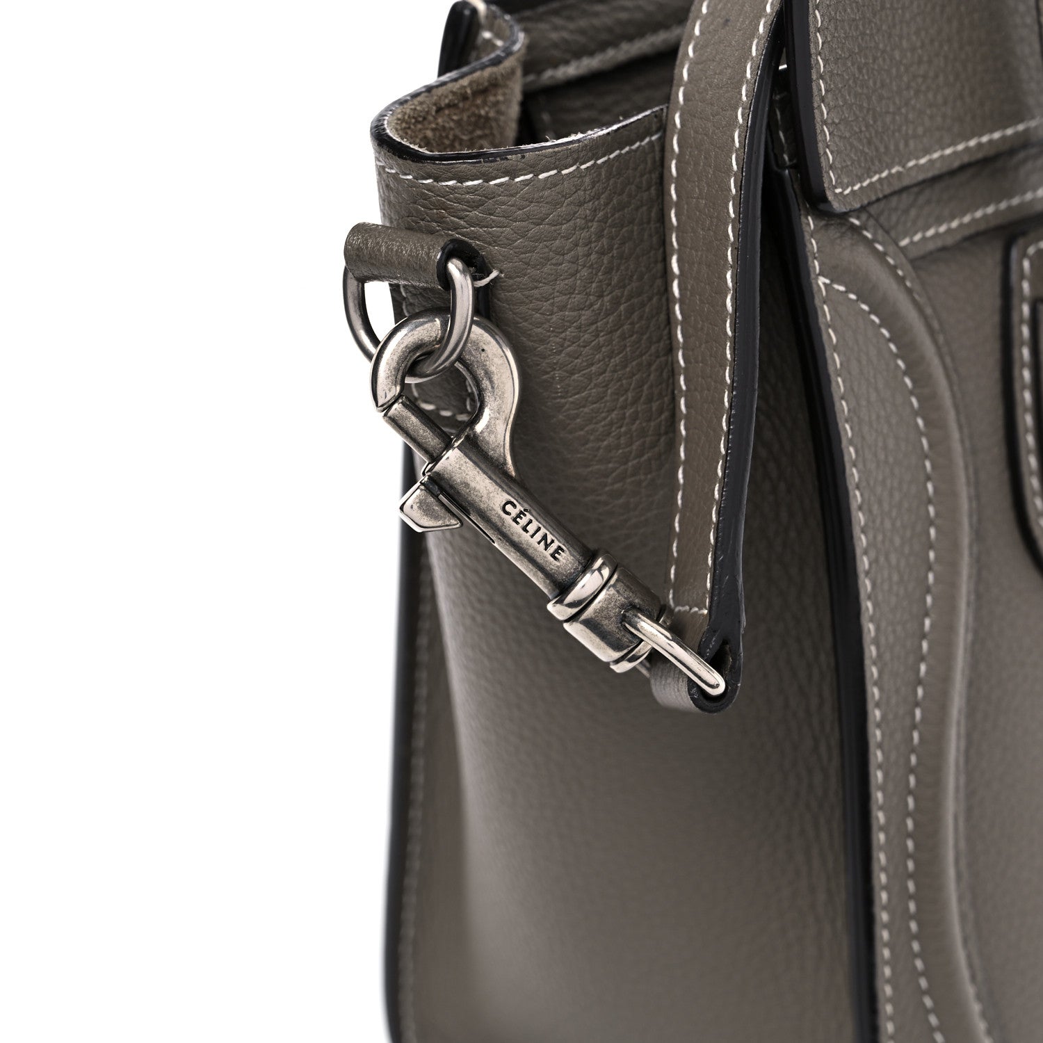 Celine Drummed Calfskin Nano Luggage Souris 18 of 18