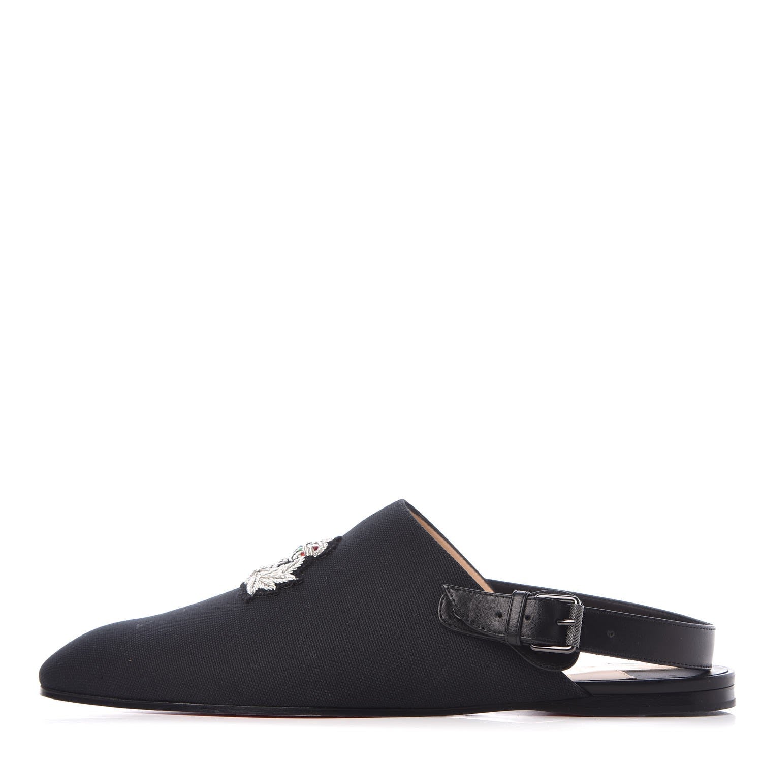 Christian Louboutin Oleana Canvas Mens Oliveira Flats 40.5 Black 1 of 7