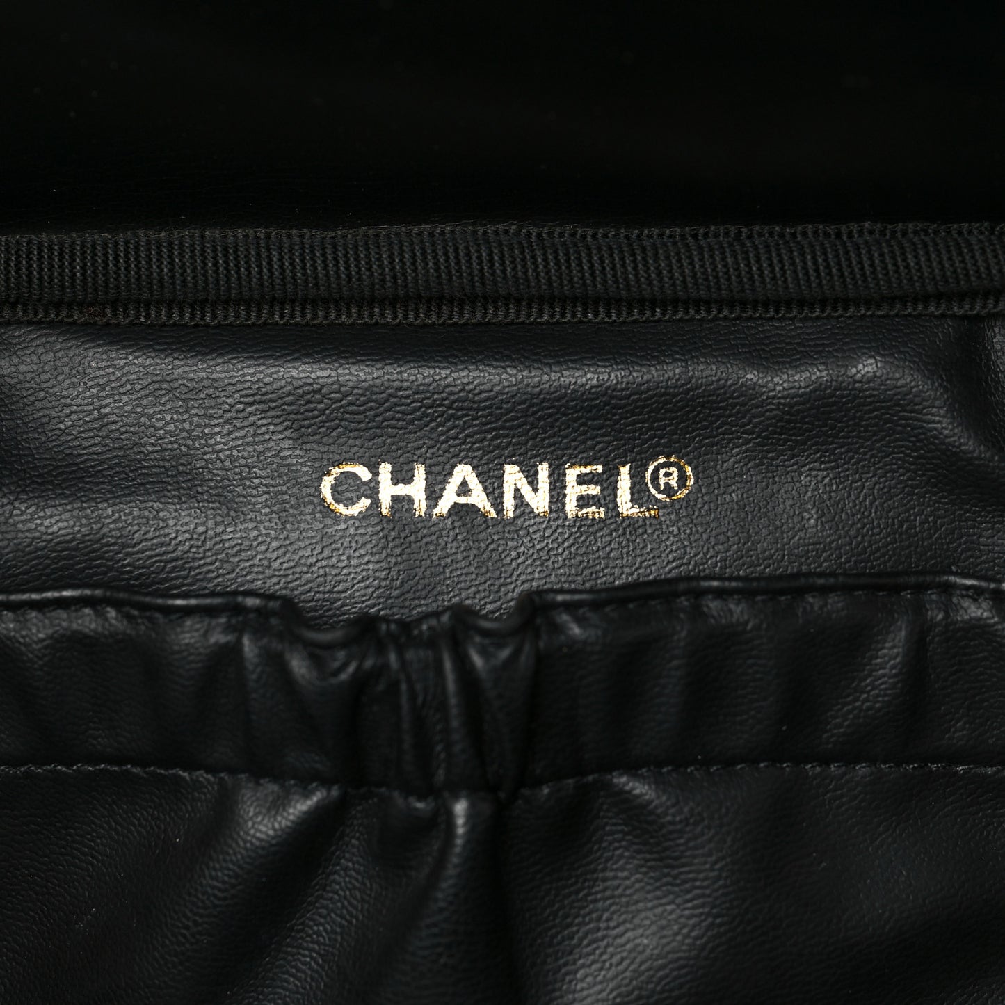 Lambskin Vanity Cosmetic Case Black