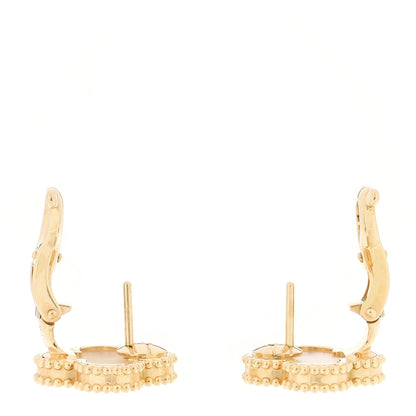 Van Cleef & Arpels 18K Yellow Gold Mother of Pearl Vintage Alhambra Earrings 3 of 5