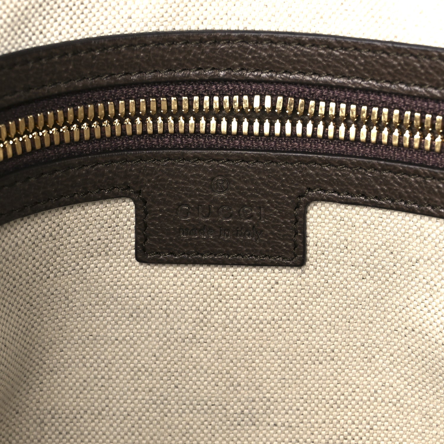 Gucci Monogram Jumbo GG Textured Dollar Calfskin Web Wristlet Messenger Bag Camel Ebony New Acero 6 of 11