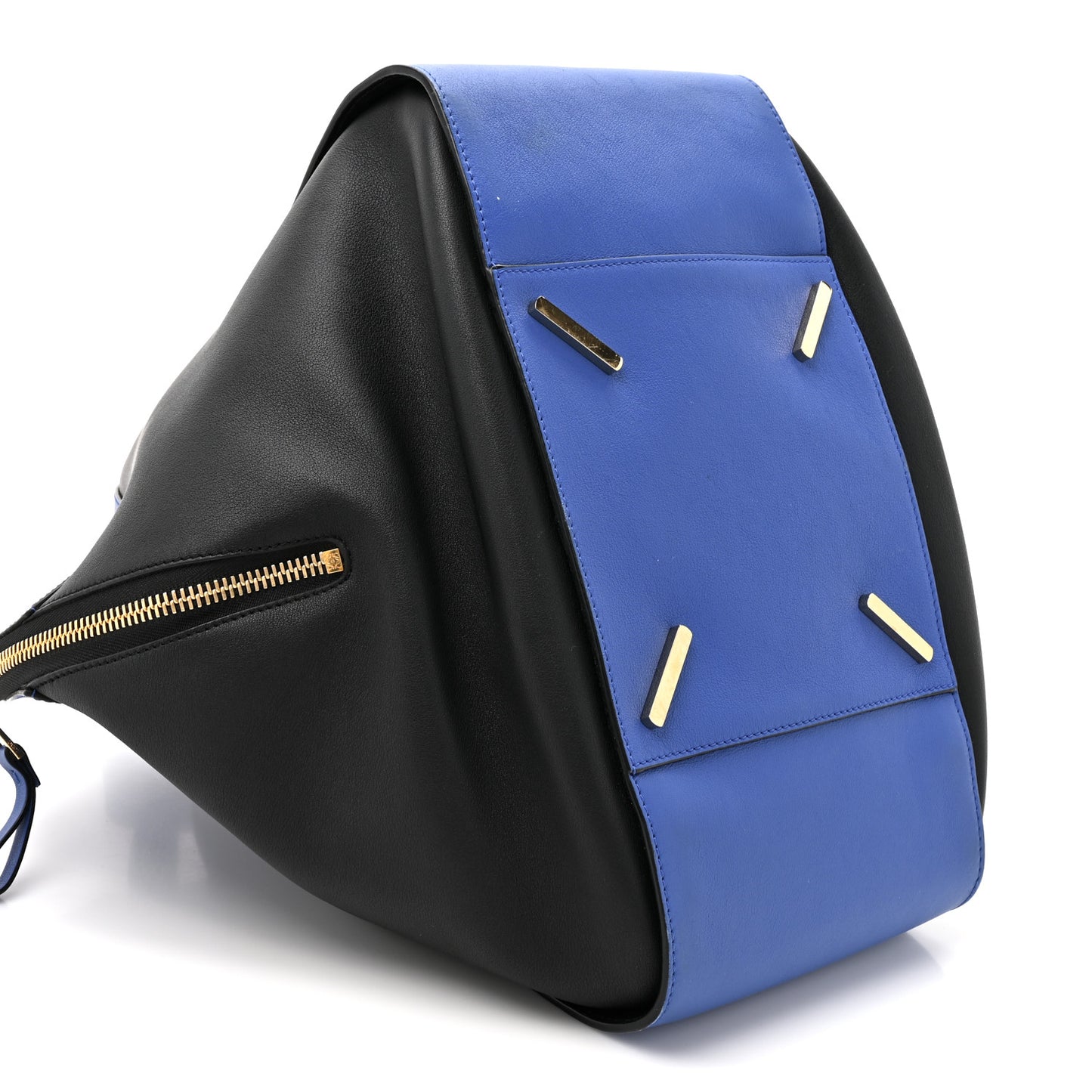 Calfskin Medium Hammock Shoulder Bag Electric Blue Black