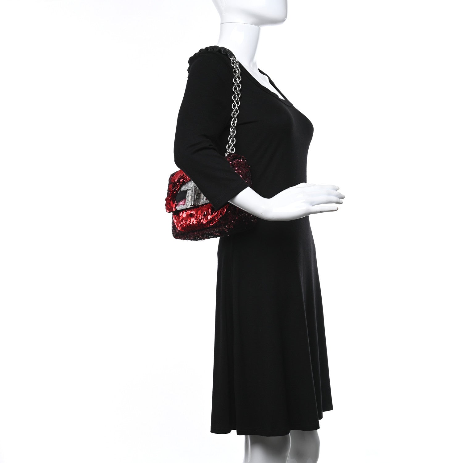 Tom Ford Sequin Kiss Large Natalia Bag Red 2 of 8