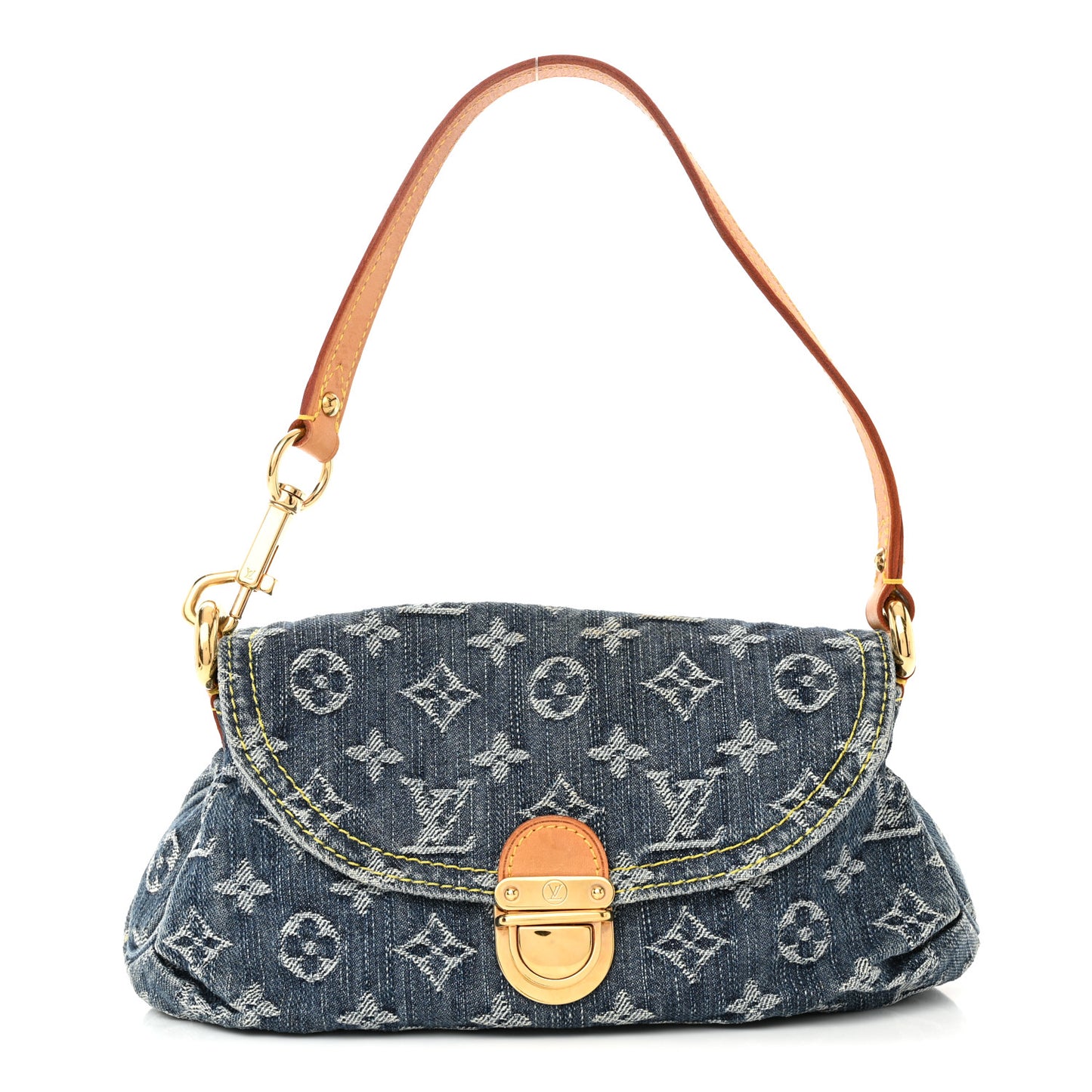 Monogram Denim Mini Pleaty Blue