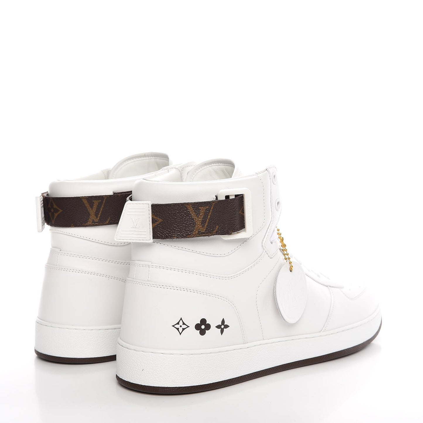 Calfskin Monogram Rivoli High Top Sneakers 10 White