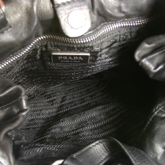 Calfskin Leather Shoulder Bag Nero