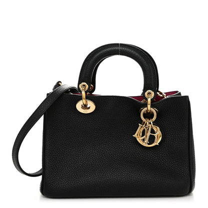 Christian Dior Bullcalf Small Diorissimo Tote Black Rose Indien 1 of 12