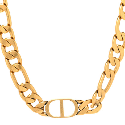 Christian Dior Metal CD Choker Necklace Aged Gold 2 of 5