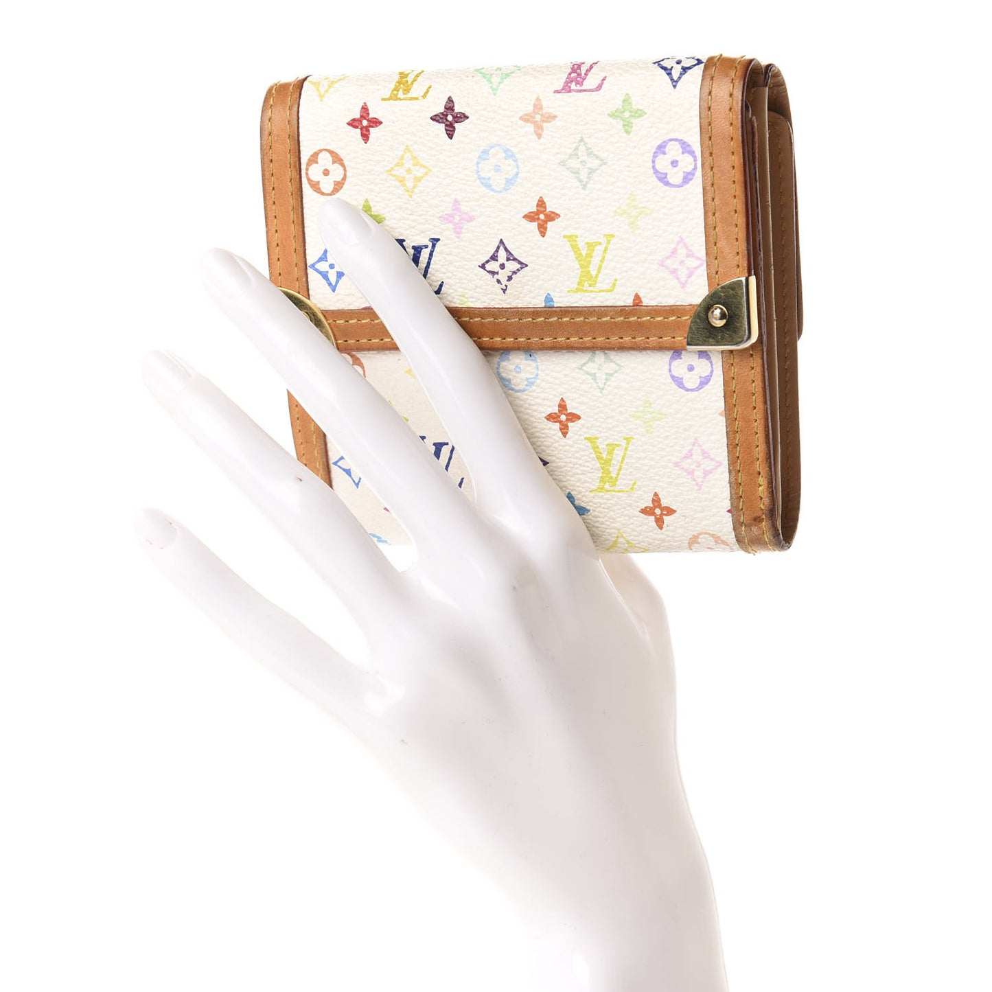 Monogram Multicolor Porte-Monnaie Billets Wallet White