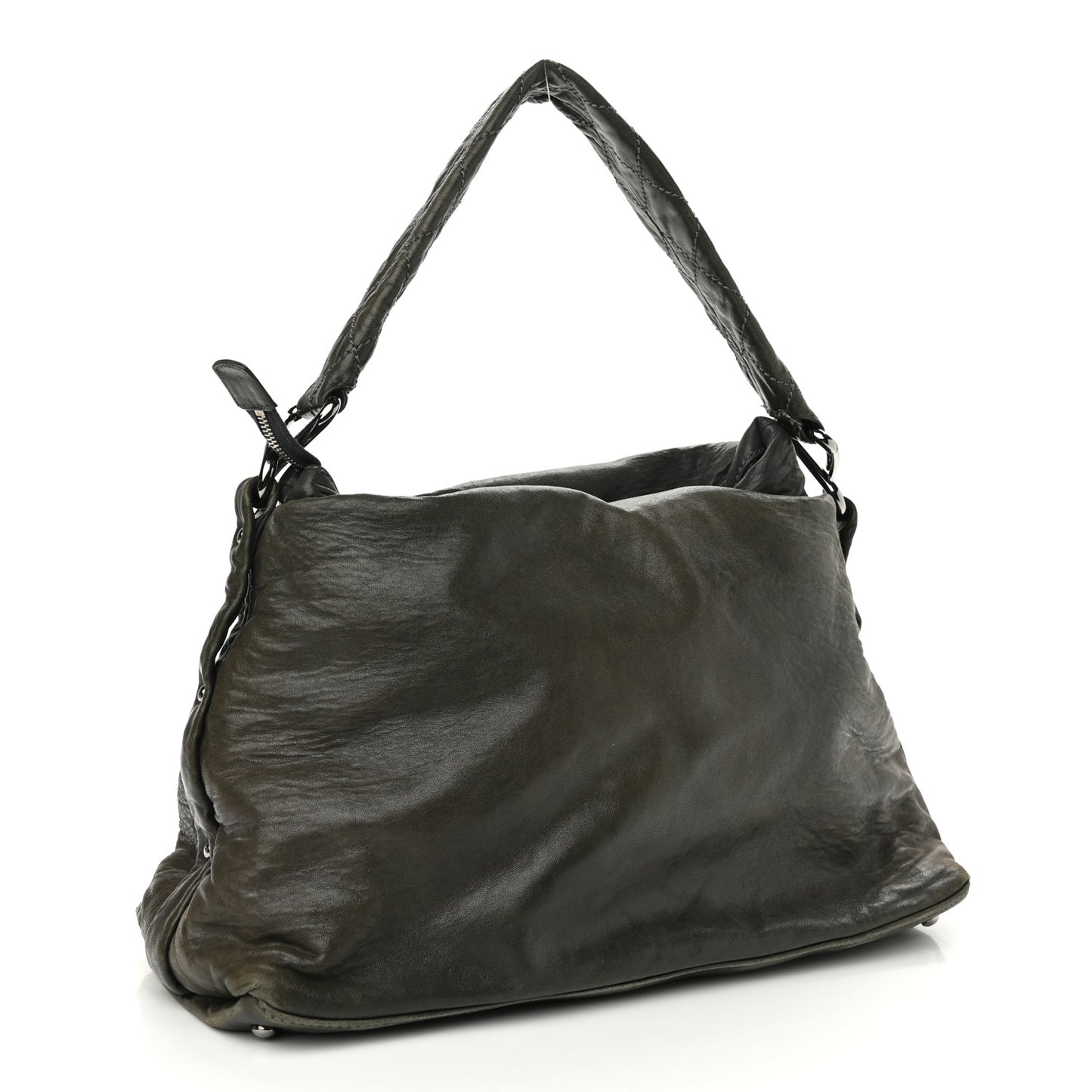 Lambskin Quilted 8 Knots Hobo Khaki