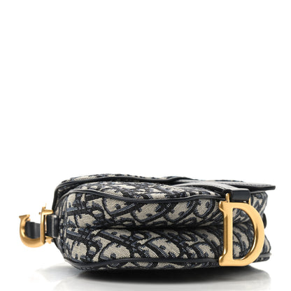 Christian Dior Oblique Mini Saddle Bag Blue 4 of 11