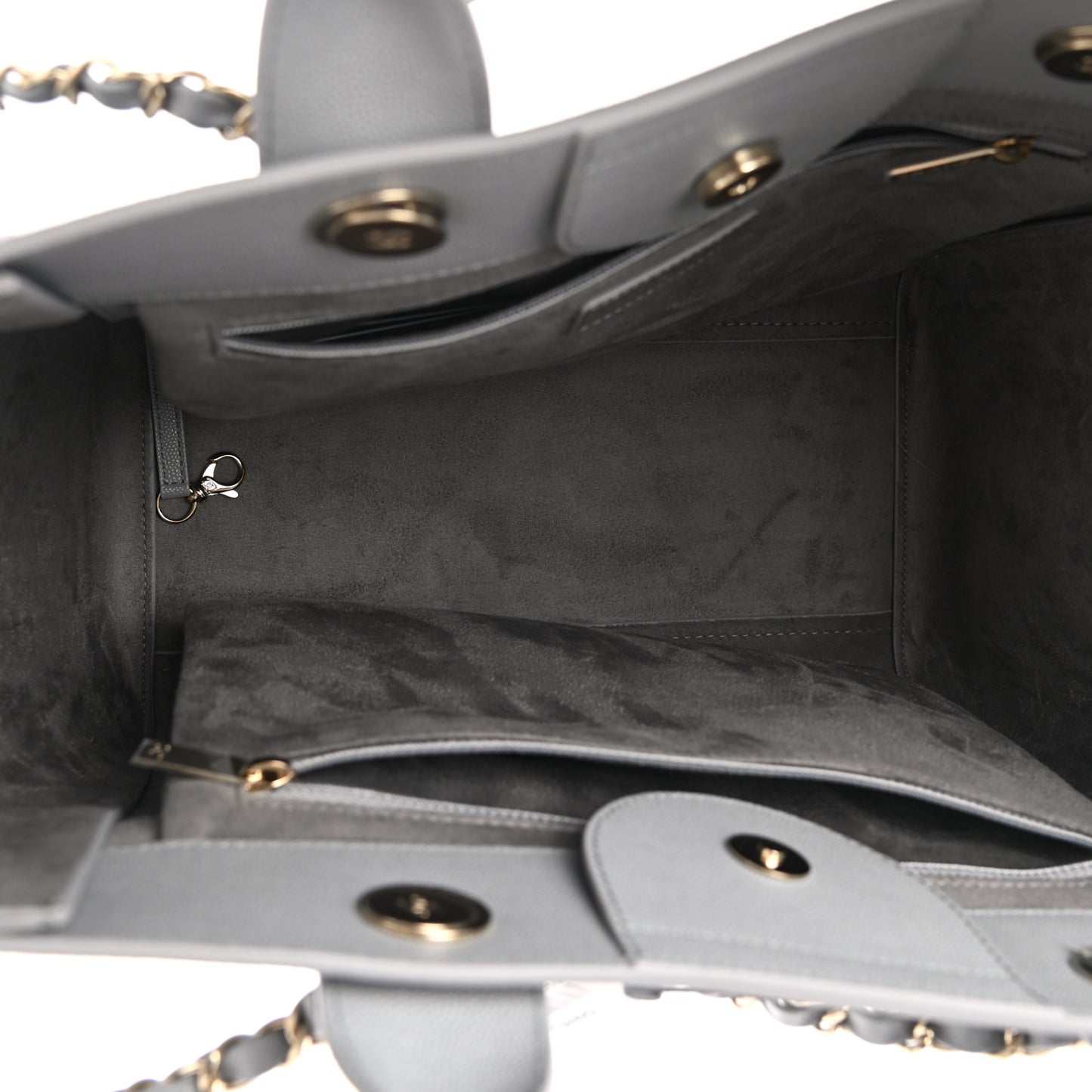 Caviar Studded Small Deauville Tote Grey
