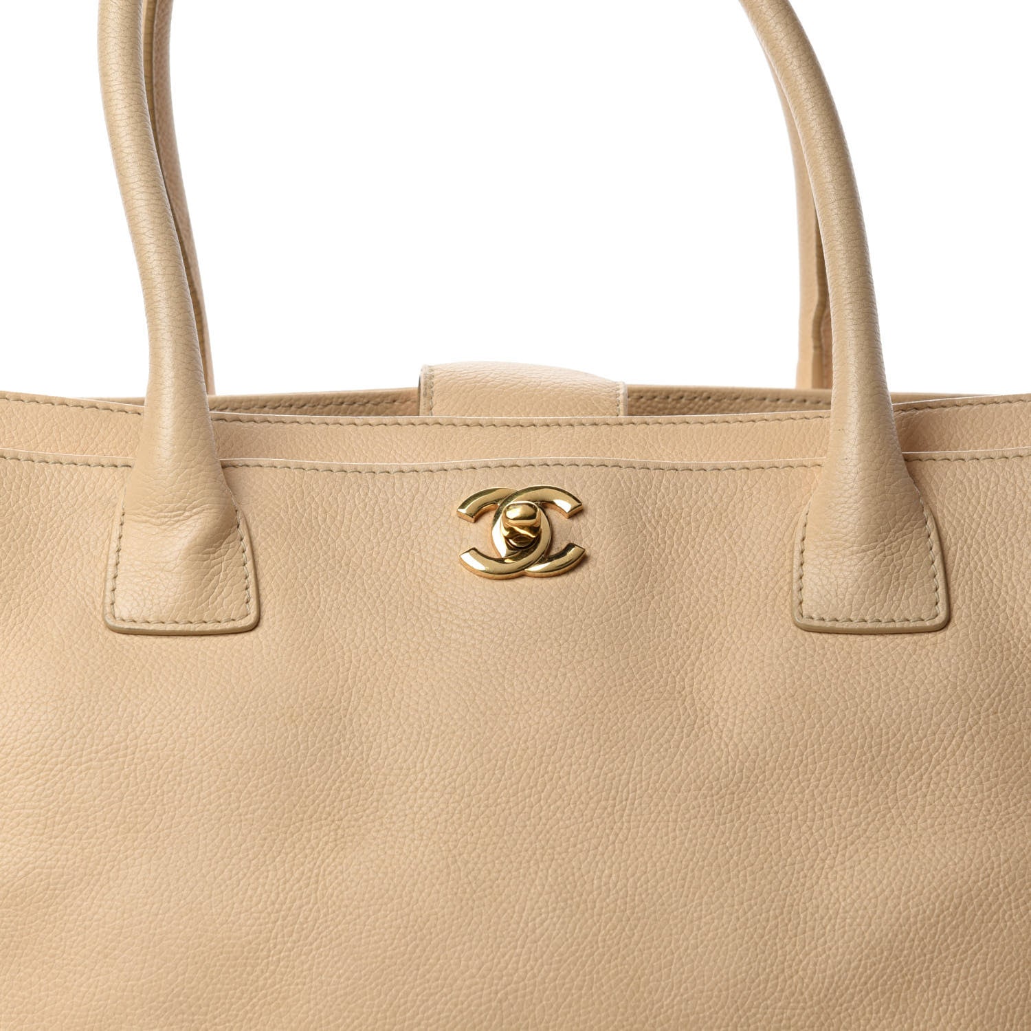 Chanel Calfskin Cerf Executive Shopper Tote Beige Clair 19 of 19