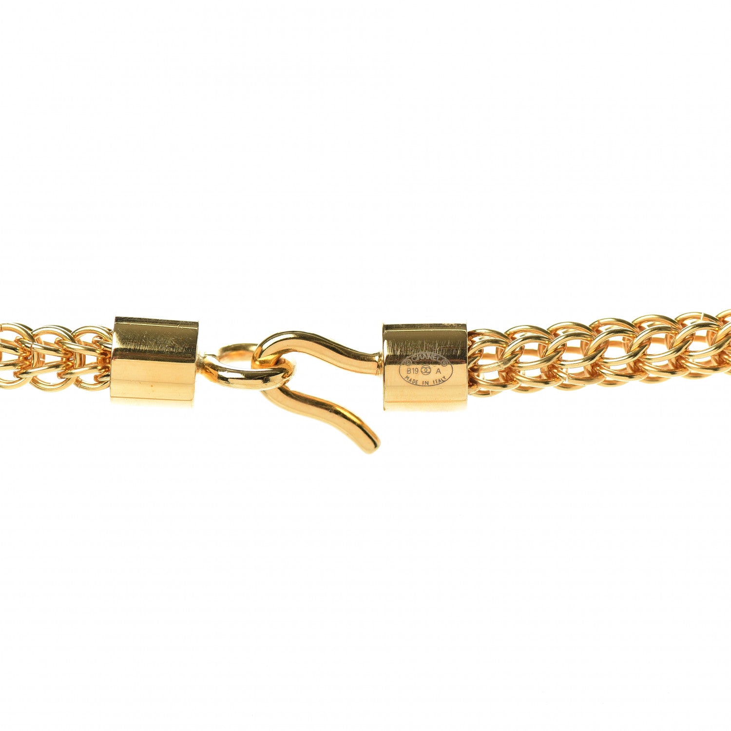 Chanel Resin Along The Nile CC Pendant Necklace Gold Black 5 of 5