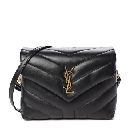 Saint Laurent Calfskin Y Quilted Monogram Toy Loulou Crossbody Bag Black 1 of 10