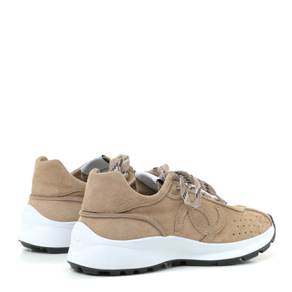 Chanel Goatskin Suede CC Sneakers 37.5 Dark Beige 4 of 11