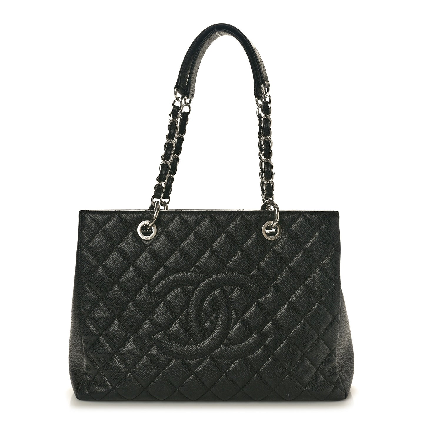 Caviar Quilted Grand Shopping Tote GST Black