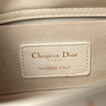 Christian Dior Calfskin Embroidered Small Lady D-Joy White Multicolor 10 of 19