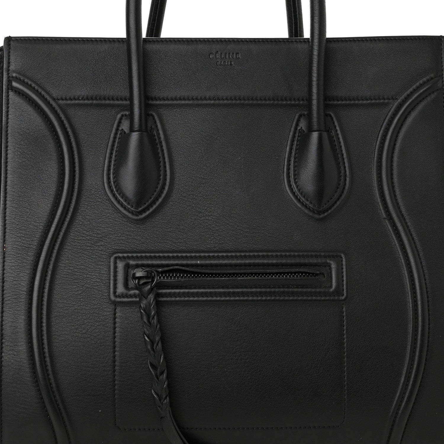 Celine Grained Calfskin Medium Phantom Luggage Black 7 of 14