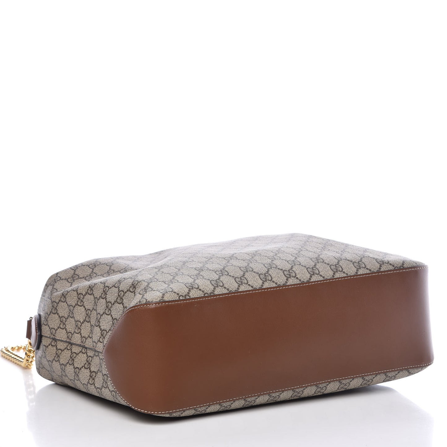 GG Supreme Monogram Large Linea A Hobo Light Brown