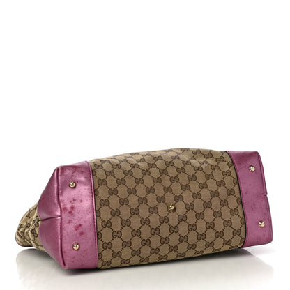Gucci Monogram Large Heart Bit Charm Top Handle Tote Pink 3 of 10