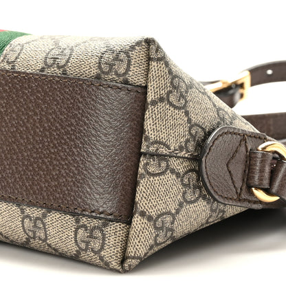 Gucci GG Supreme Monogram Textured Dollar Calfskin Web Small Ophidia Dome Shoulder Bag Beige Ebony New Acero 9 of 9