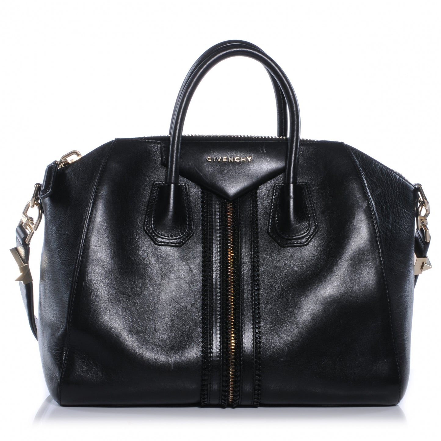 Calfskin Medium Zipper Antigona Black