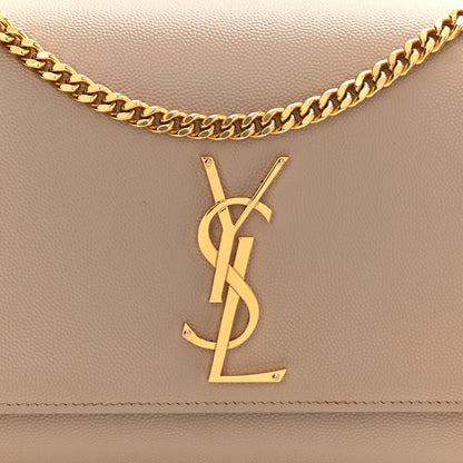 Saint Laurent Grain De Poudre Medium Monogram Kate Satchel Dark Beige 10 of 12
