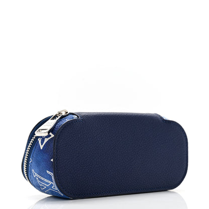 Louis Vuitton Cowhide Monogram Bandana Sunglasses Case GM Blue White 4 of 7