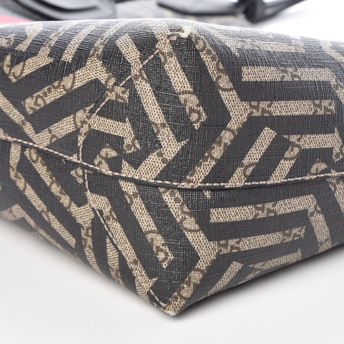 GG Supreme Monogram Caleido Web Medium Tote Beige Ebony