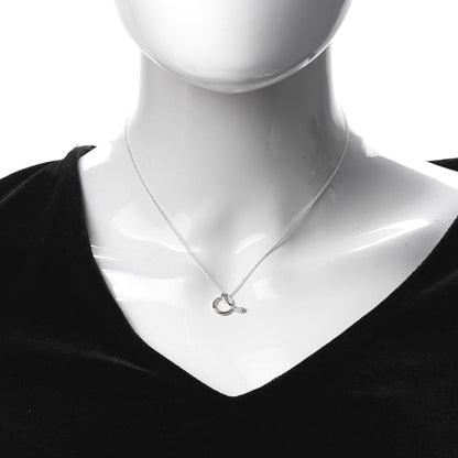 Tiffany Sterling Silver Diamond Elsa Peretti Letter A Pendant Necklace 2 of 5