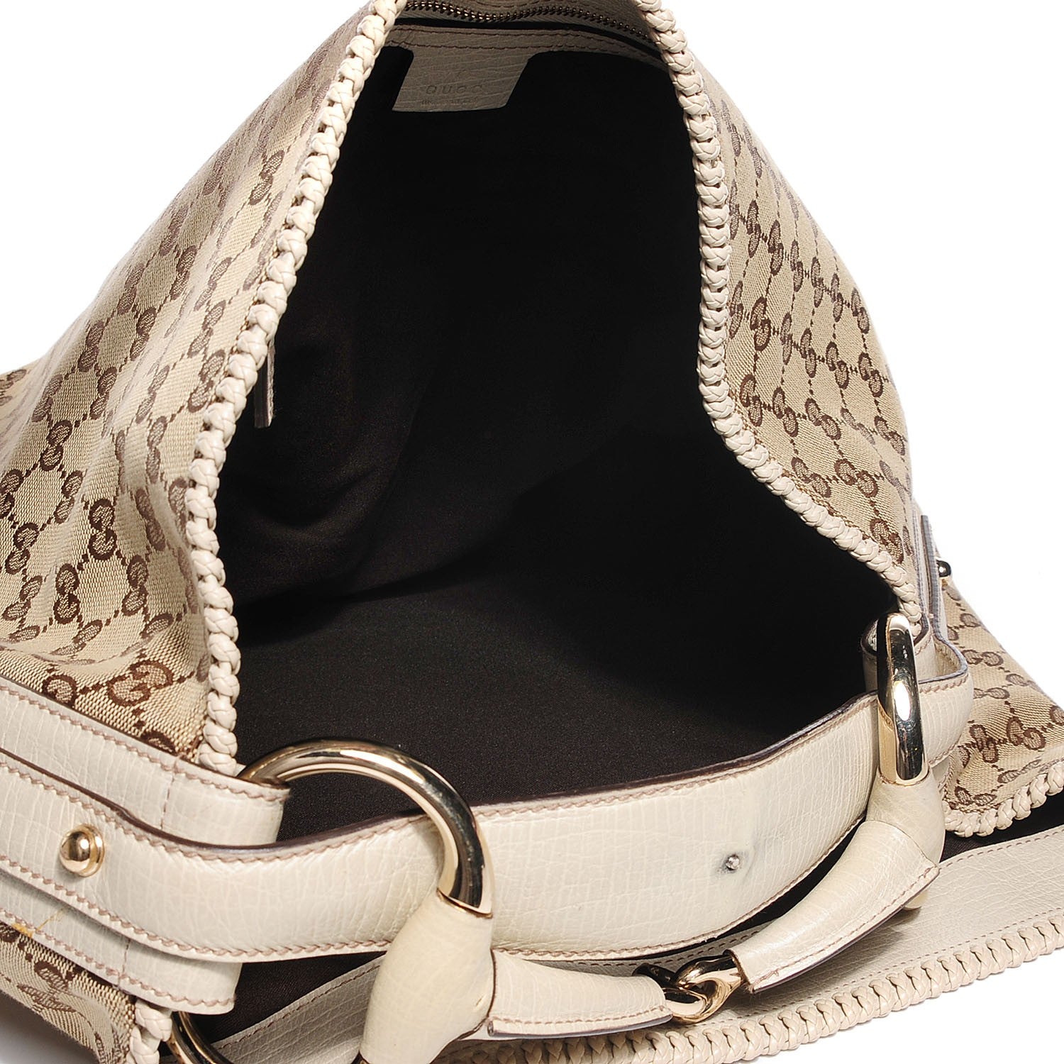 Gucci Monogram Large Horsebit Chain Hobo Off White 7 of 7