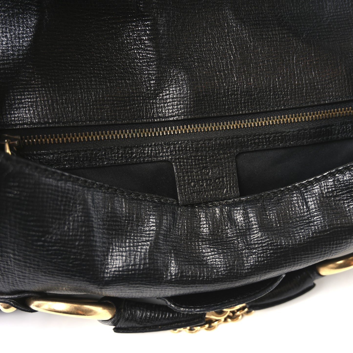Calfskin Horsebit Flap Bag Black