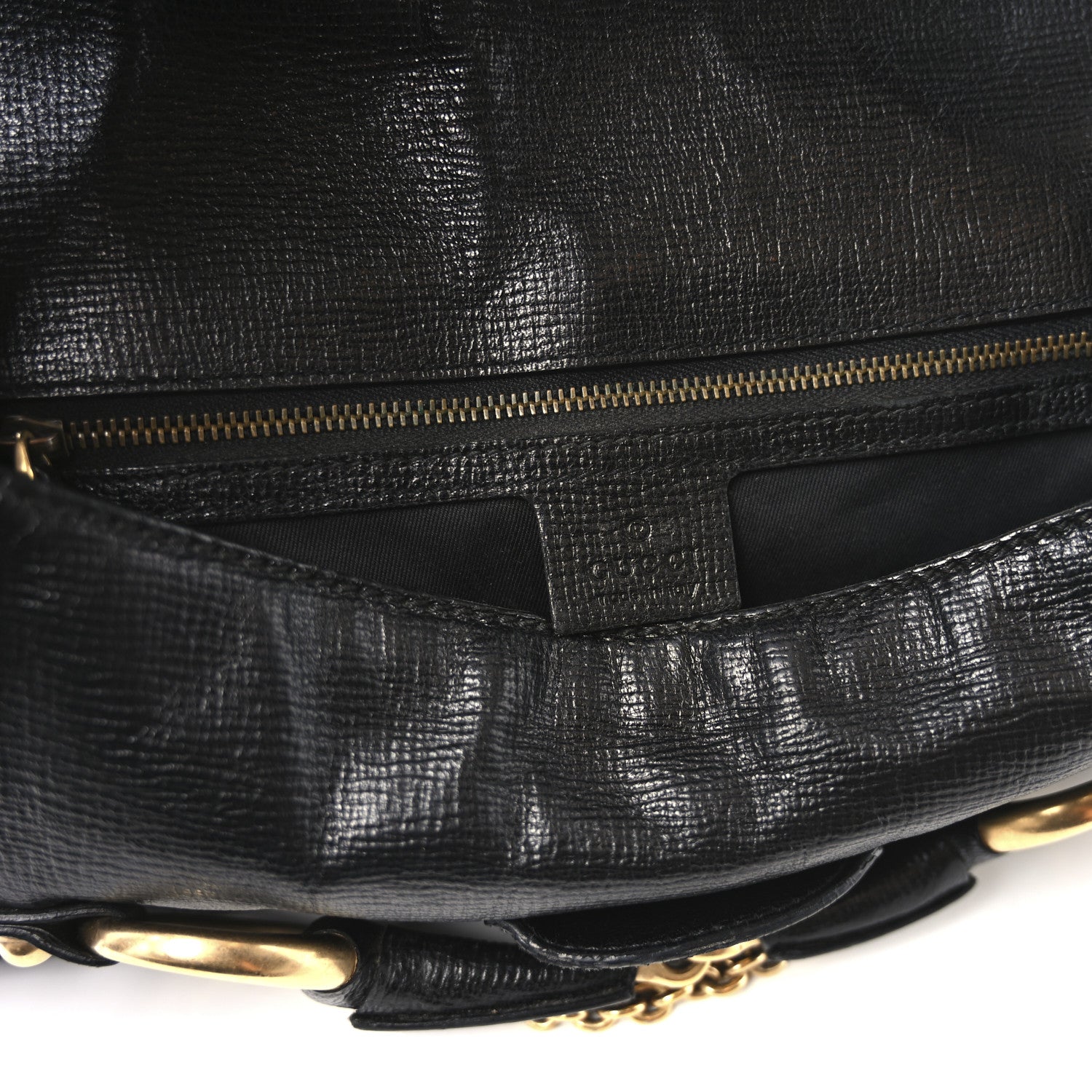 Gucci Calfskin Horsebit Flap Bag Black 6 of 10
