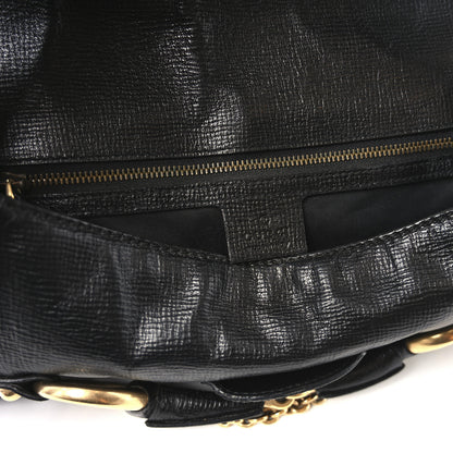 Gucci Calfskin Horsebit Flap Bag Black 6 of 10