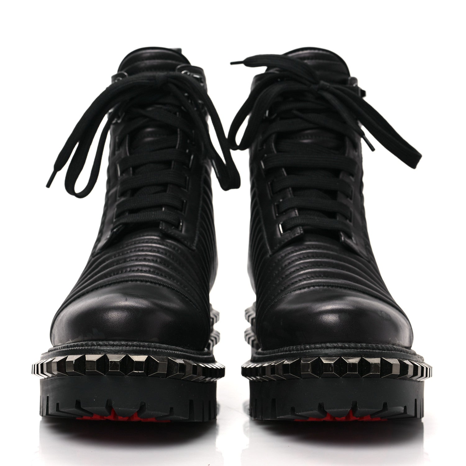 Christian Louboutin Calfskin Quilted Yetota Combat Boots 38 Black 2 of 6