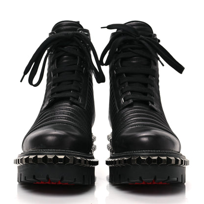 Christian Louboutin Calfskin Quilted Yetota Combat Boots 38 Black 2 of 6