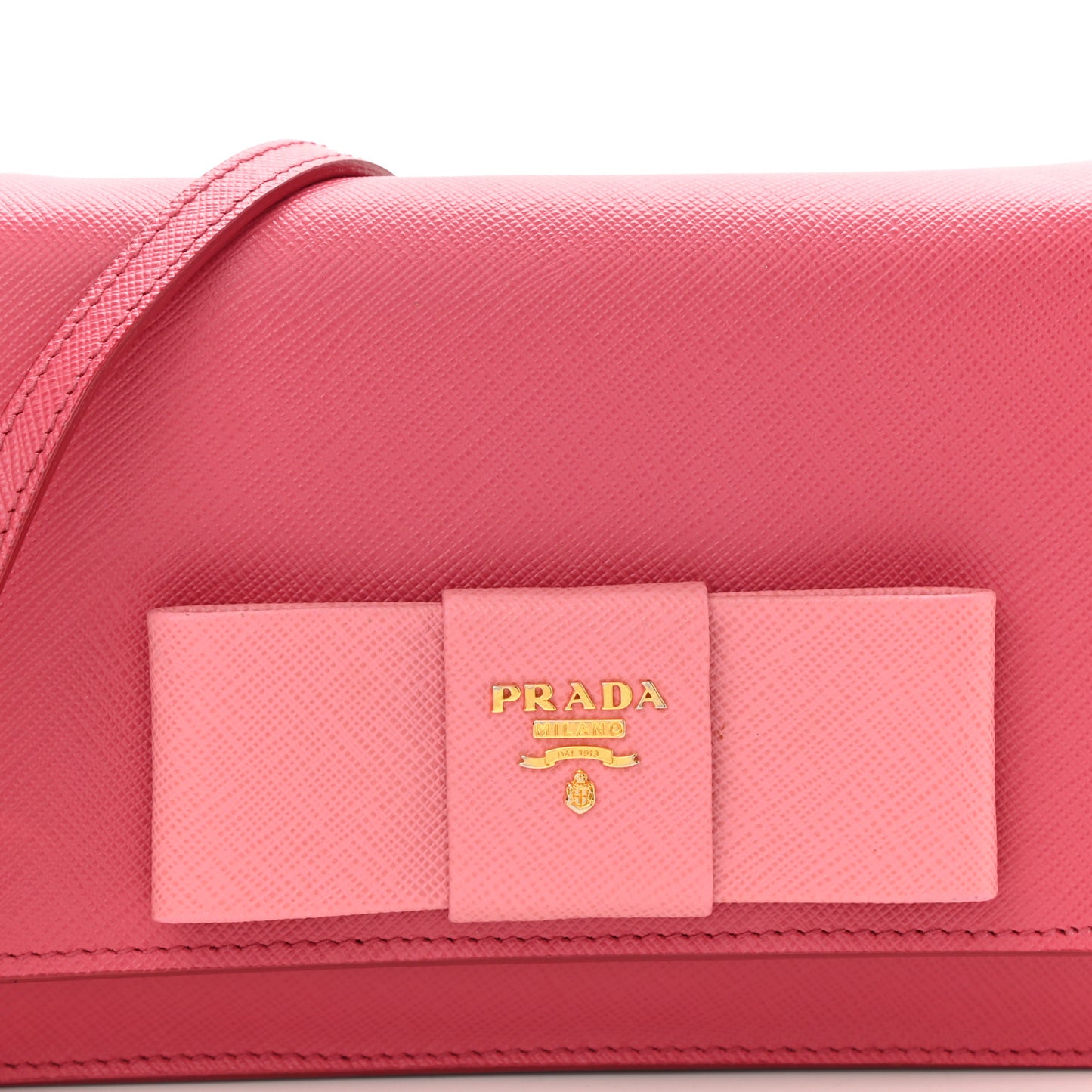 Saffiano Lux Bow Crossbody Bag Peonia Geranio