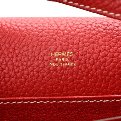 Hermes Taurillon Clemence Sac Roulis 23 Rouge Casaque 6 of 9